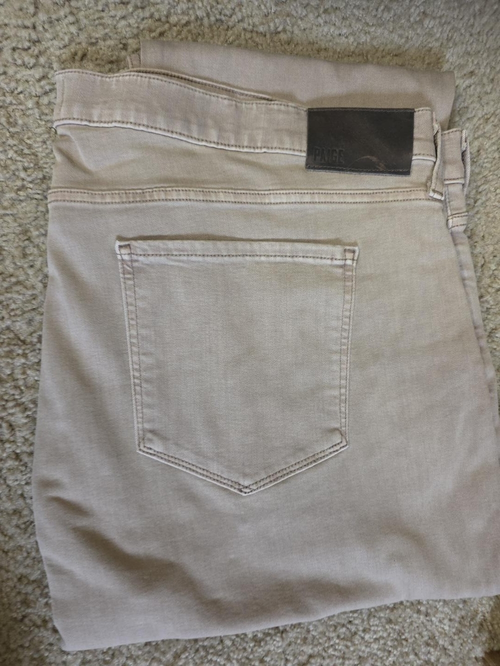 C012 PAIGE Men's Light Beige Straight Jeans